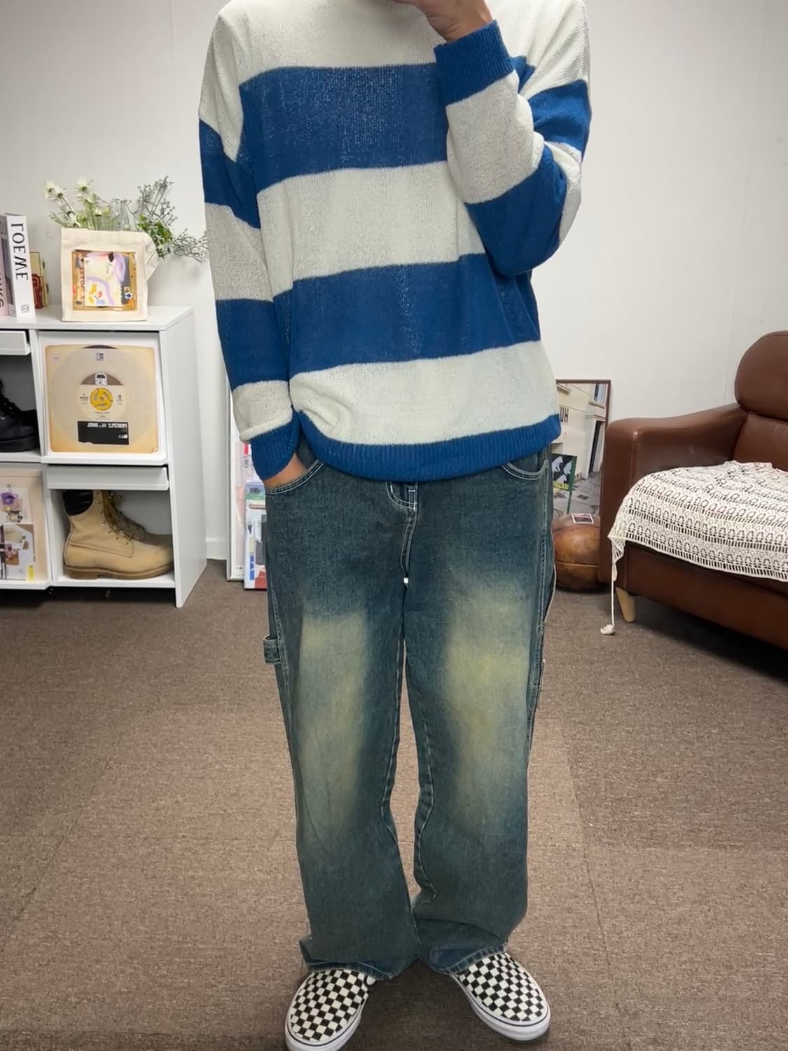 Answer 앤써 카펜터 데님팬츠 블루 M  상품이미지6