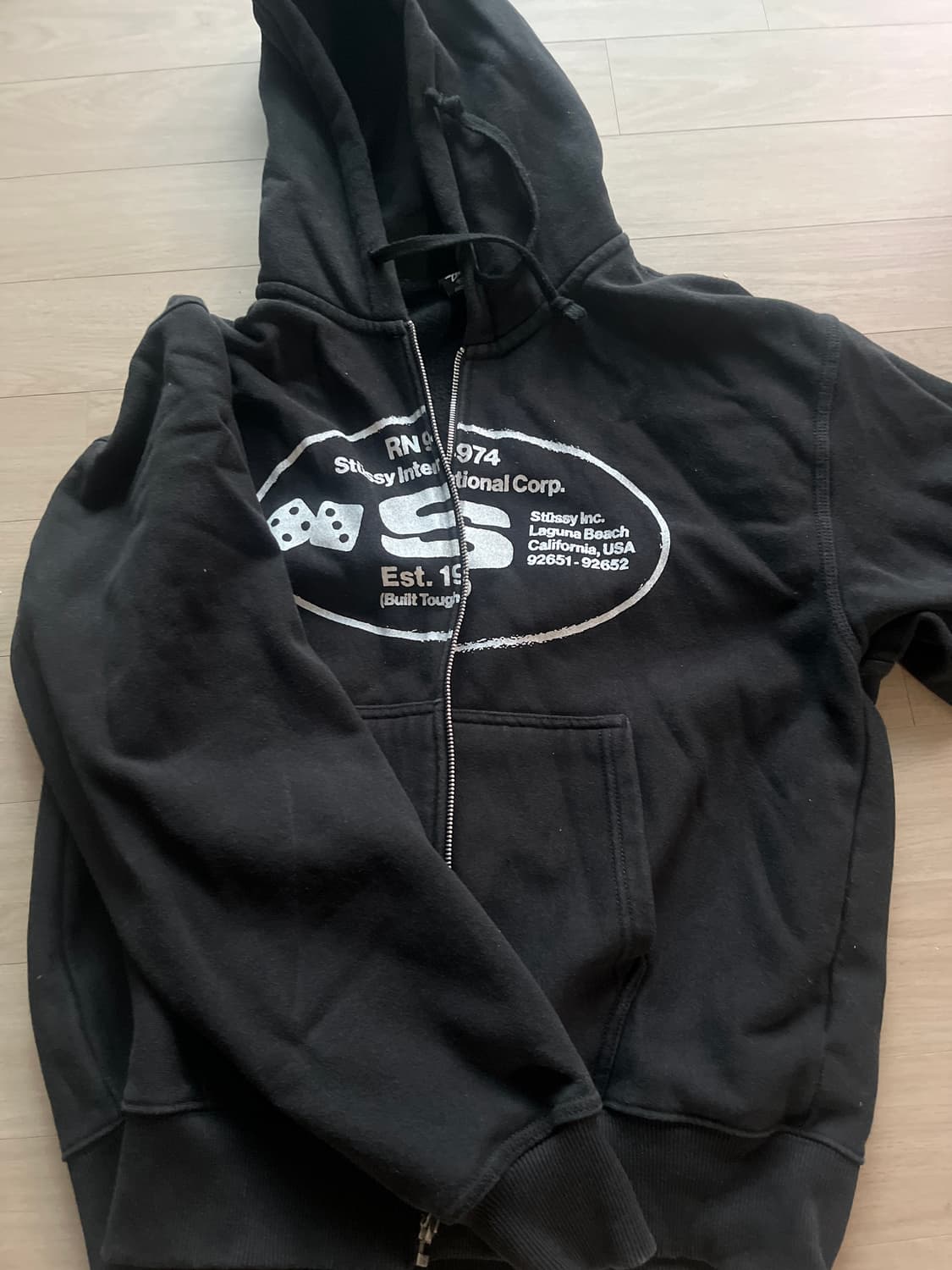 Stussy Oval Corp. Zip Hoodie Black 상품이미지2