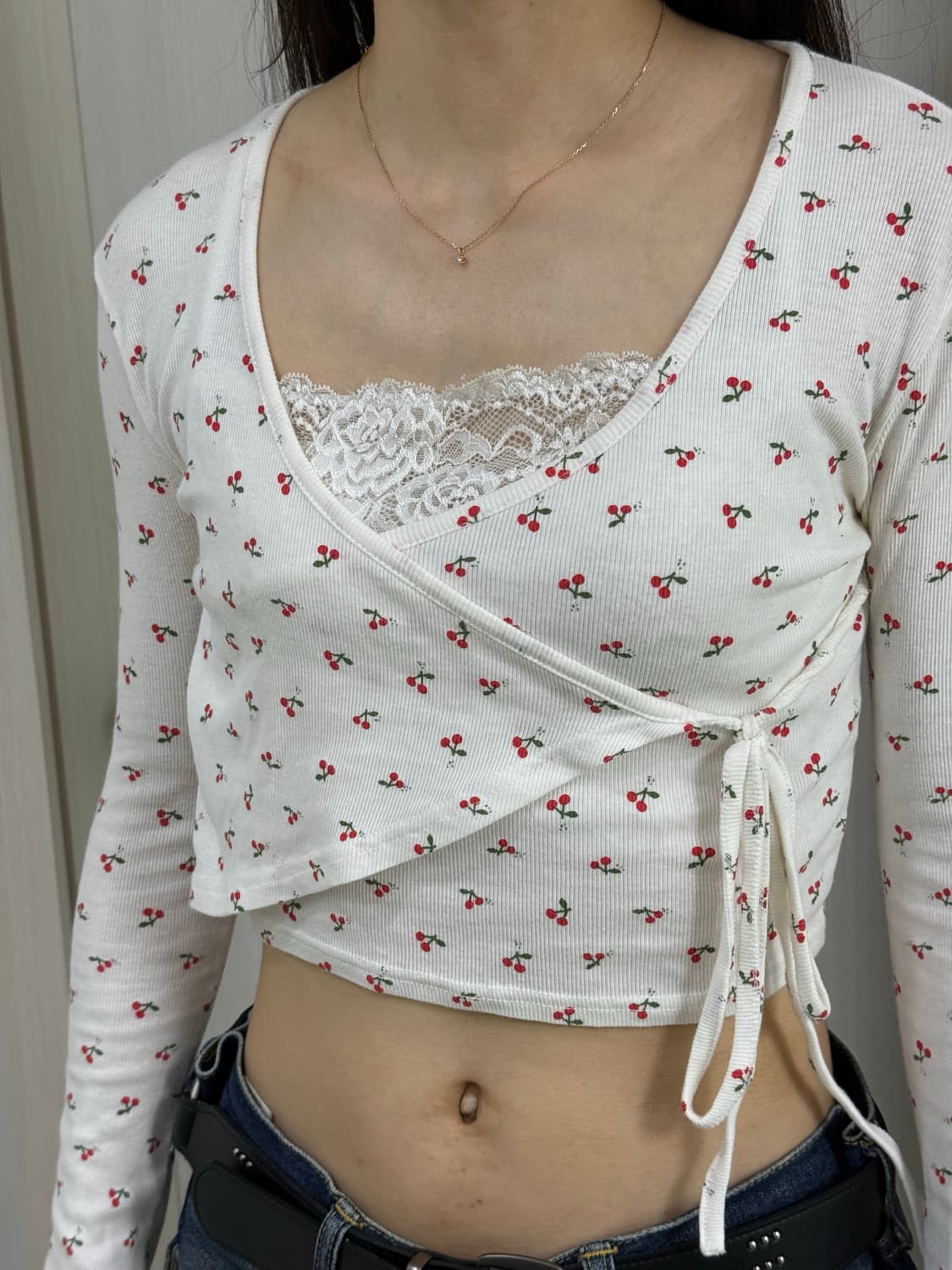 미니포에 제작 체리 랩 가디건 상품이미지1