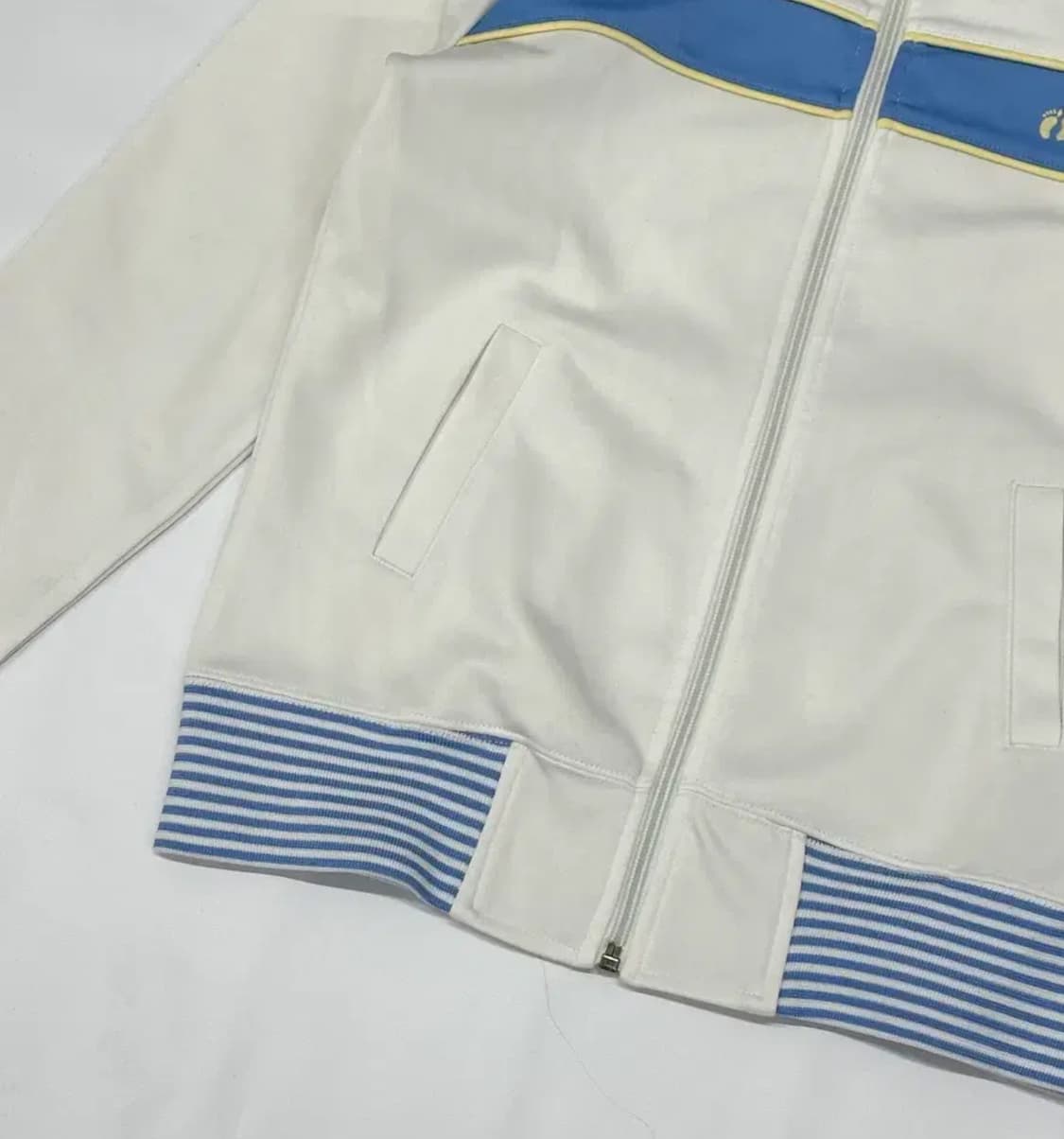 HangTen 화이트&블루 Y2K 스포츠 트레이닝 자수로고 져지  상품이미지5