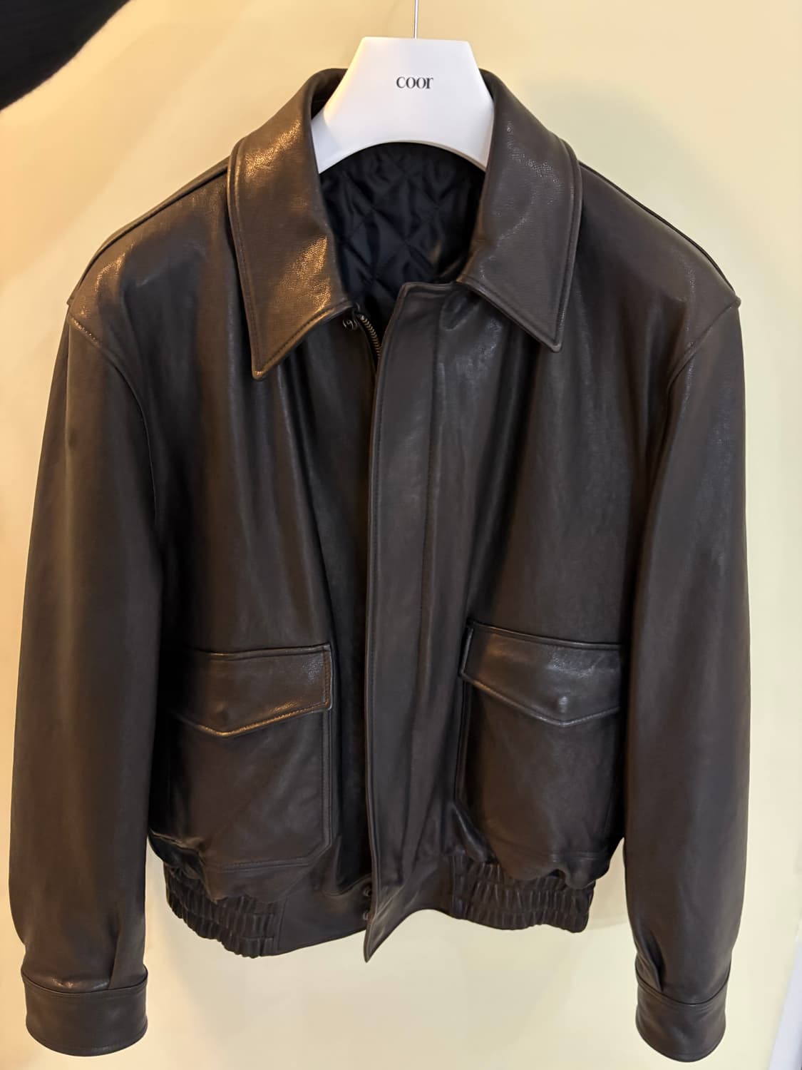 쿠어 베지터블 레더 a2자켓 블랙 L사이즈 상품이미지1