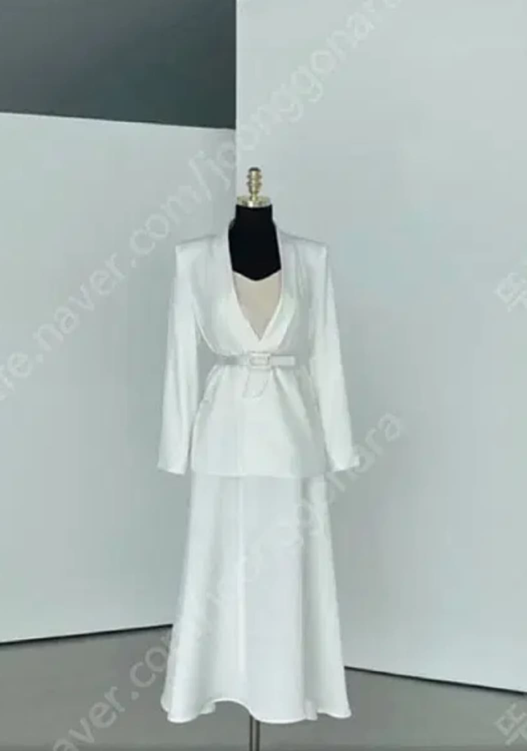 라벨르블랑 시그니처자켓 시그니쳐 화이트 흰색 데일리 쉬폰 내화 정장 상품이미지5