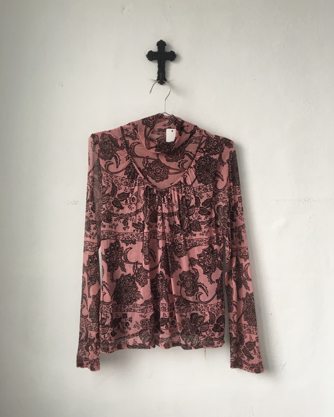 Layered point pattern high neck mesh sle 상품이미지2