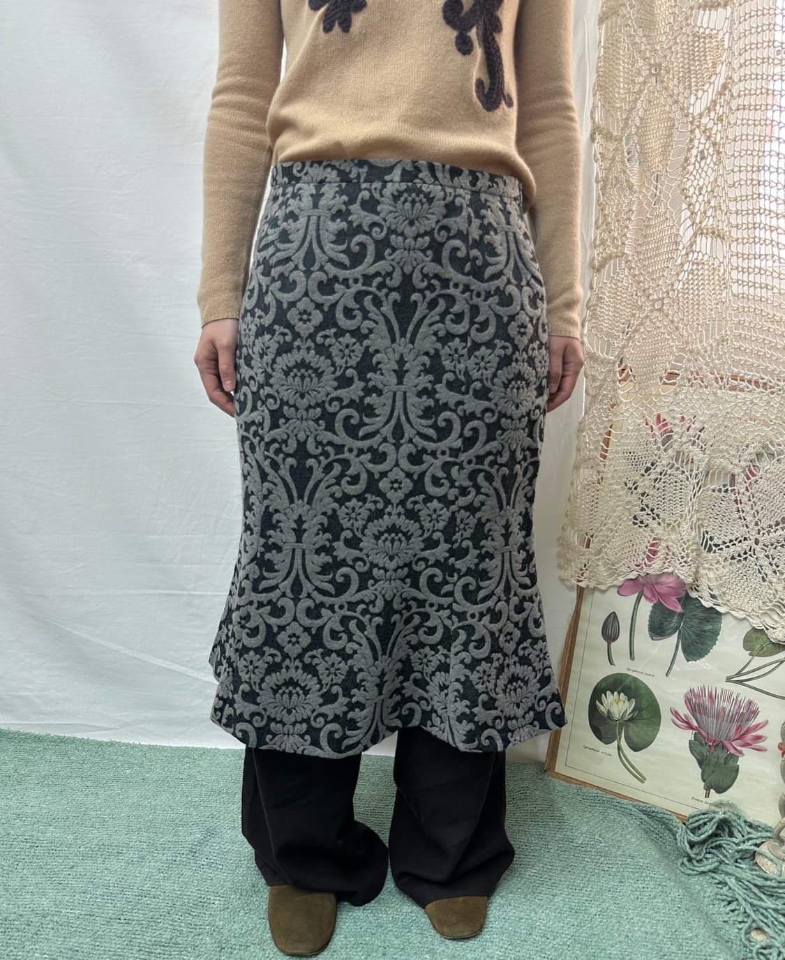 elegance paris wool antique skirt 상품이미지1