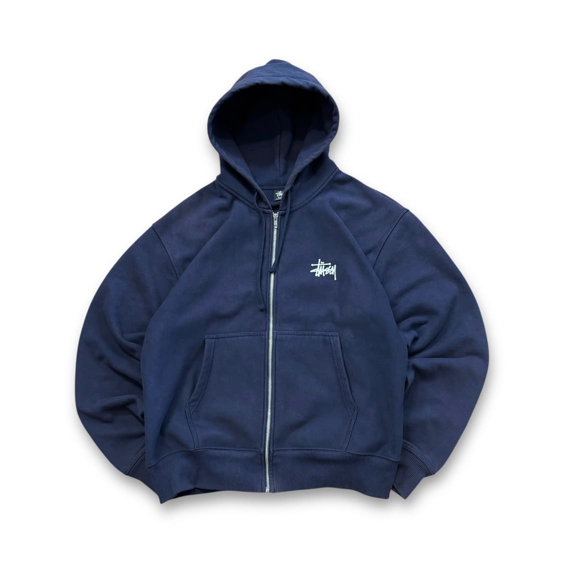 Stussy 베이직 네이비 후드 집업 상품이미지1