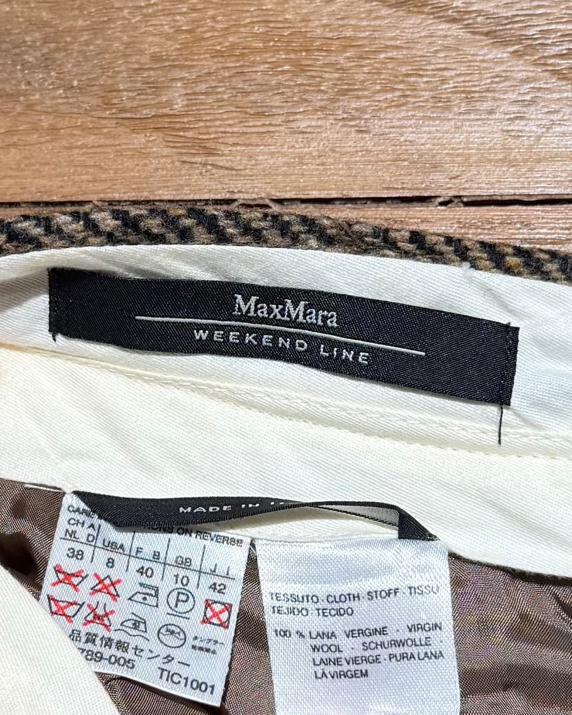 막스마라 위캔드 브라운 헤링본 버진울 미디스커트 상품이미지7
