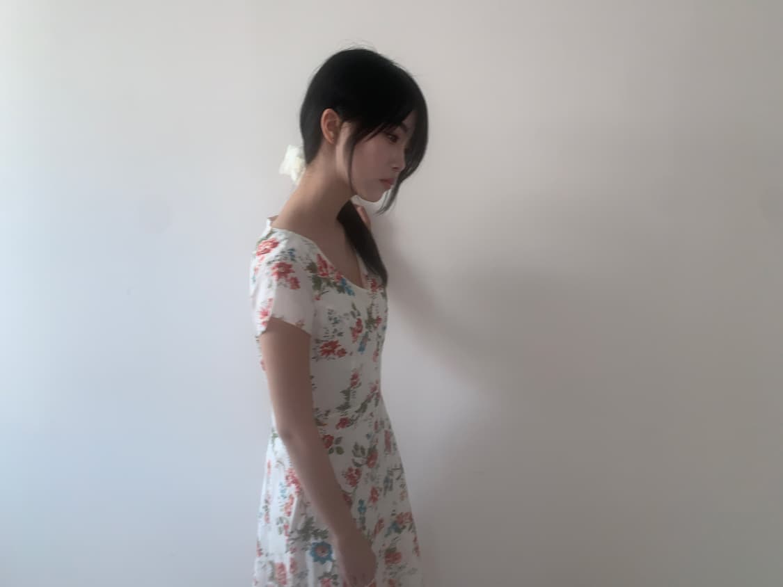 Floral v neck dress(ivory) 상품이미지5