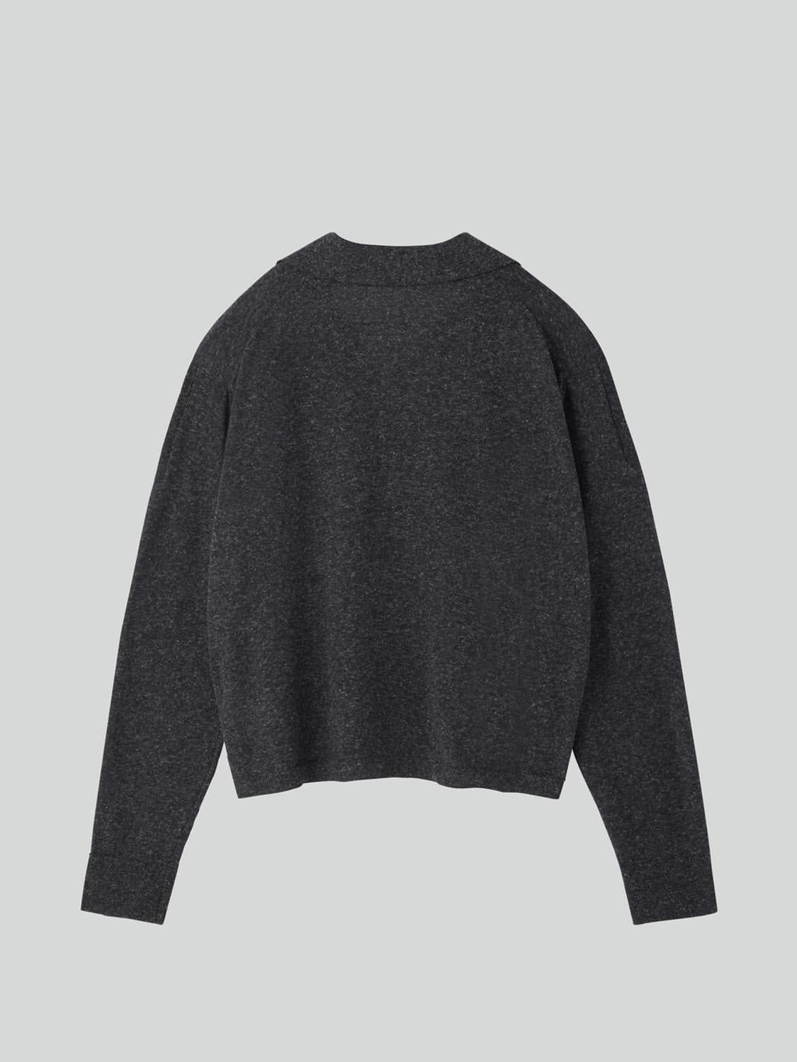 렉토 26SS 린넨 리넨 폴로 탑 카라 니트 차콜 그레이 상품이미지5