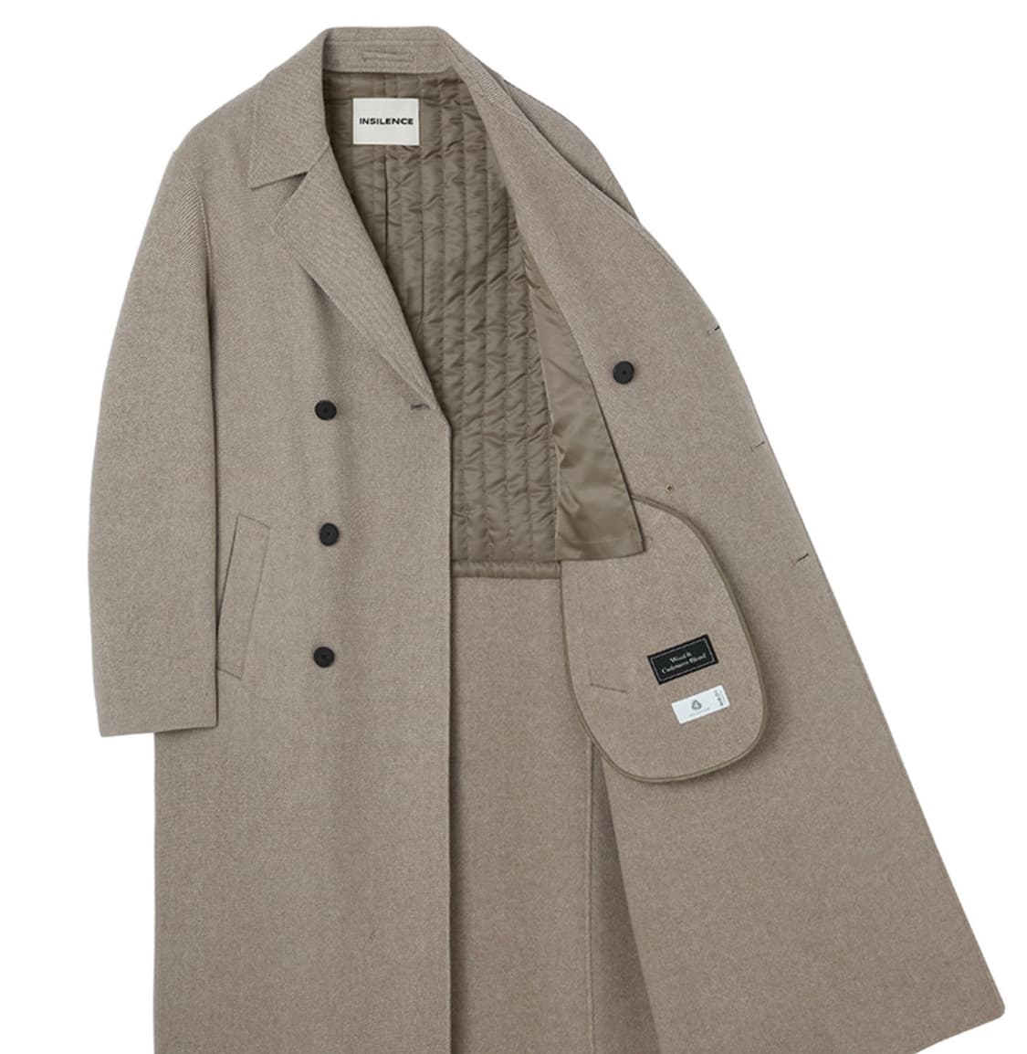 인사일런스 핸드메이드 더블코트 멜란지베이지 M 상품이미지3