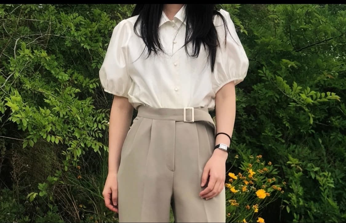 퍼프 반팔 블라우스 셔츠 상품이미지8