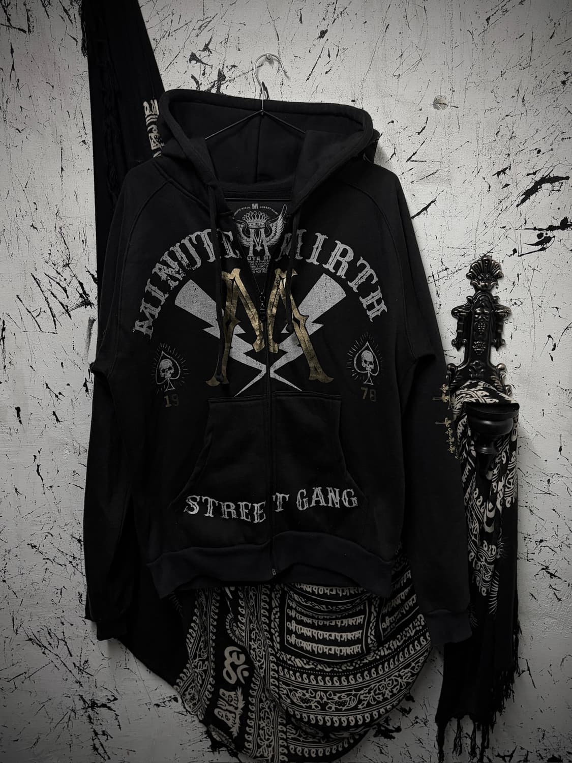 Skull Big Print Hoodie Zip-Up 상품이미지2