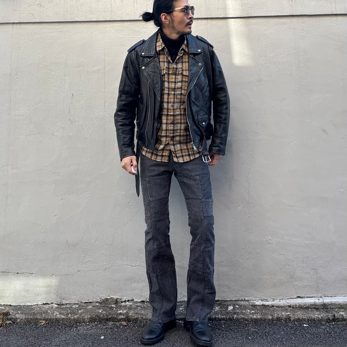 빈티지 더블 라이더 가죽 자켓 상품이미지8