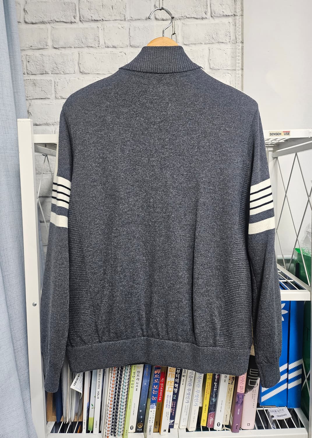 빈폴 남성 골프방풍니트 100 울 풀집업 가디건 MM03 상품이미지4