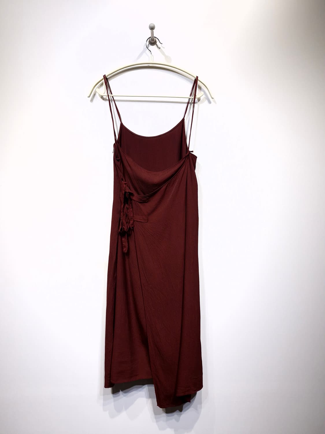 헬무트랭(HELMUT LANG)랩 미디 실크 원피스 버건디 상품이미지2
