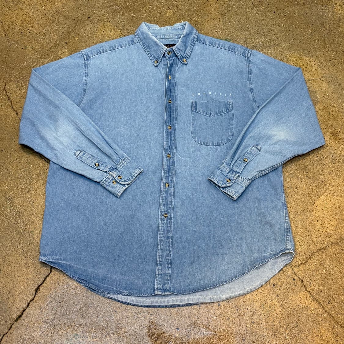 미국 빈티지 쉐보레 콜벳 청남방 데님셔츠 청셔츠 상품이미지4