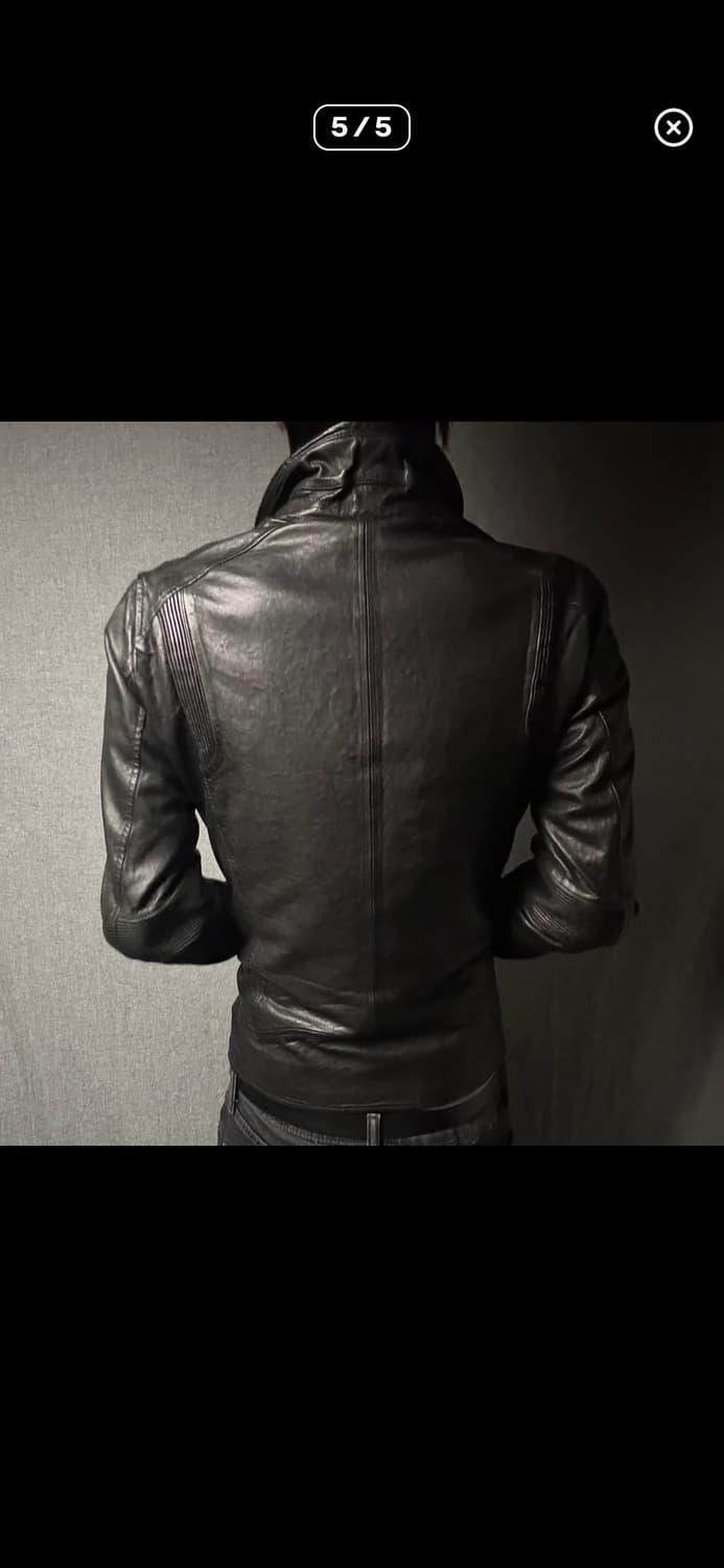 high neck leather jacket 상품이미지3