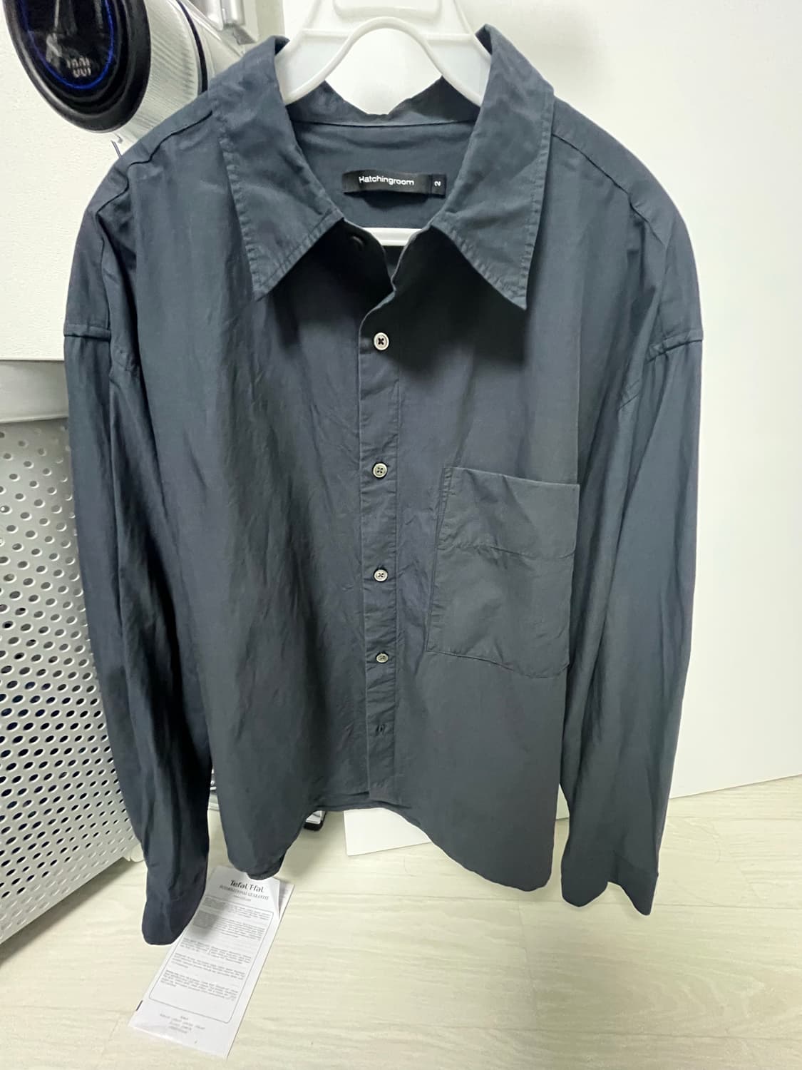 해칭룸 크롭셔츠 다크네이비 2사이즈 상품이미지1