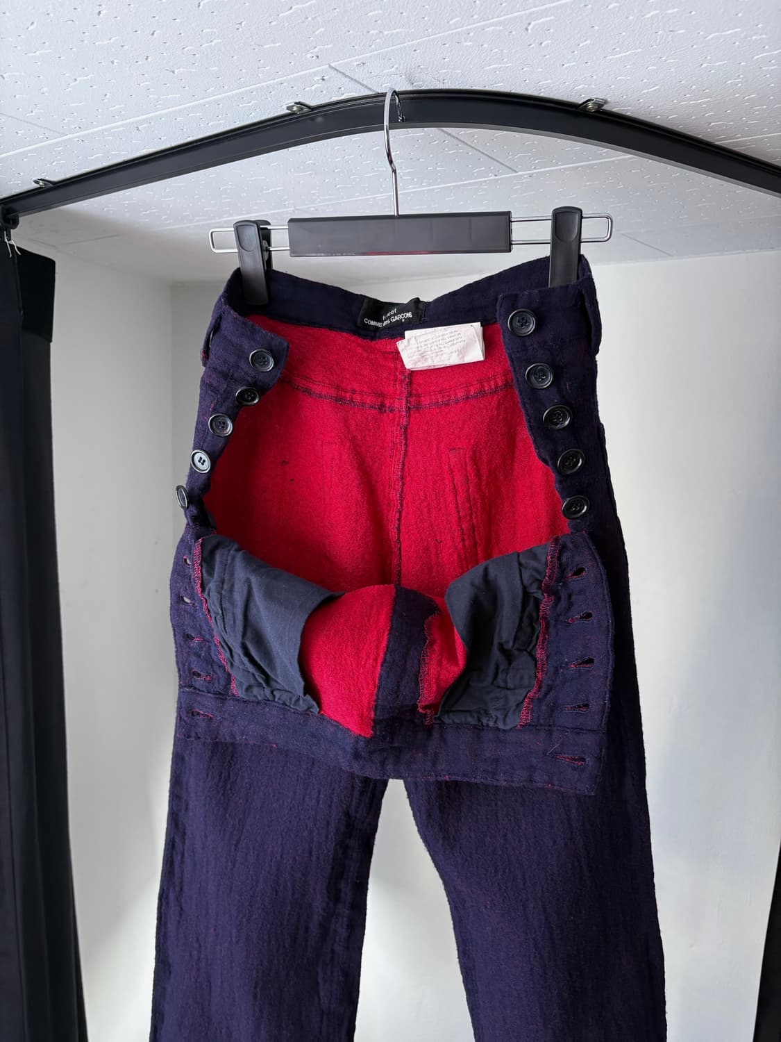 [S] AD2008 꼼데가르송 트리코 투페이스 울 버튼 팬츠 상품이미지5