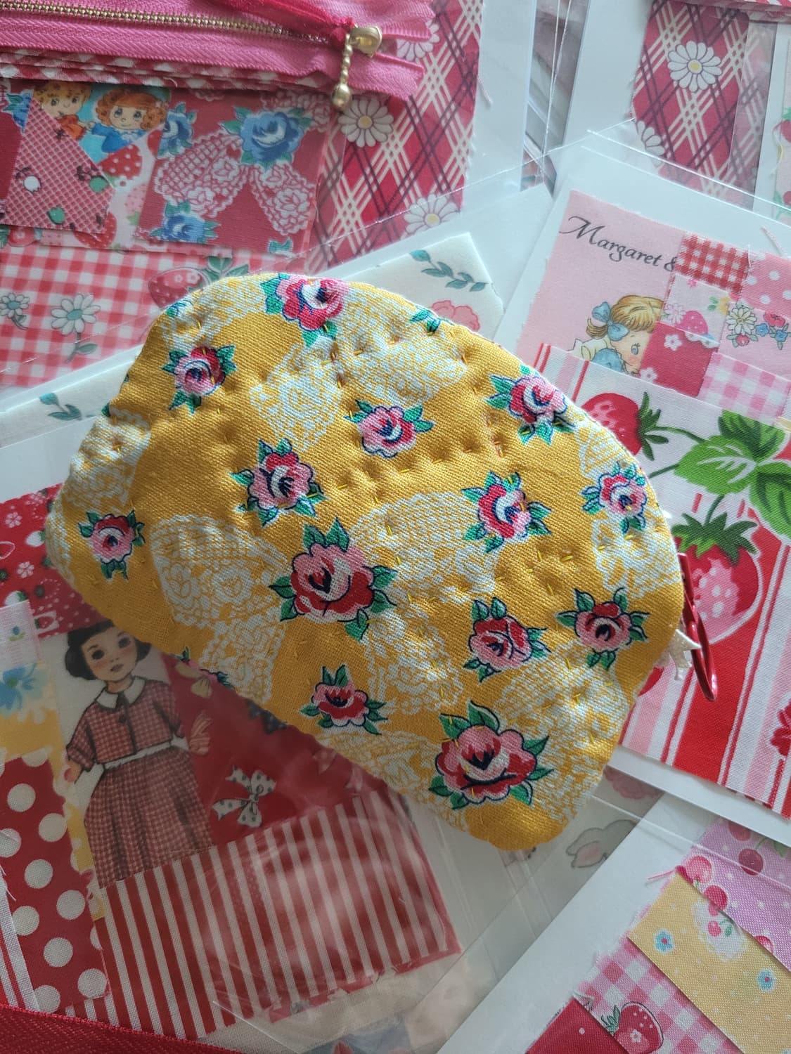 노랑노랑레이스퀼트카드지갑/핸드메이드/동전지갑/아이팟파우치 상품이미지3