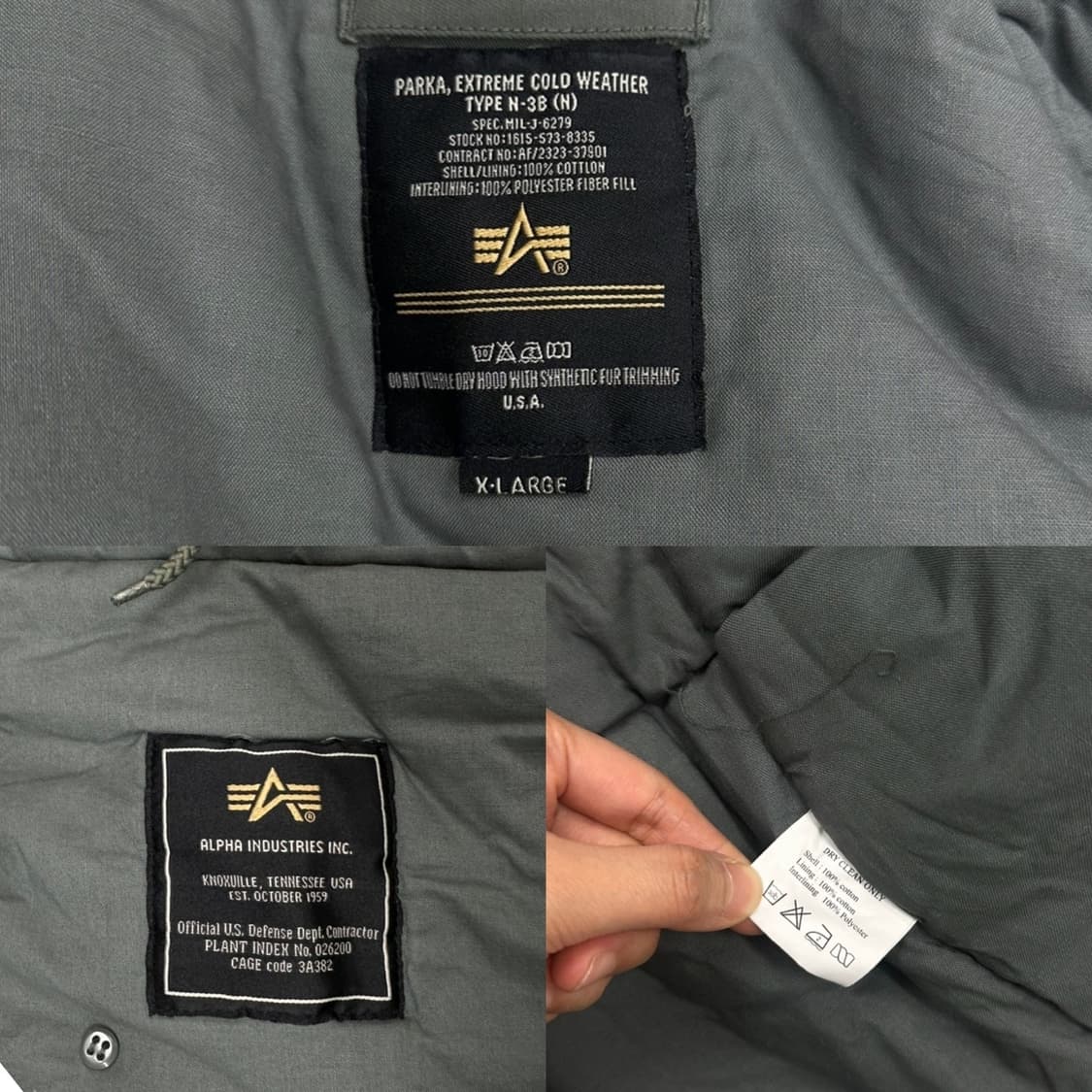 알파인더스트리 N3B 야상자켓 카키 (XL~2XL) 상품이미지8