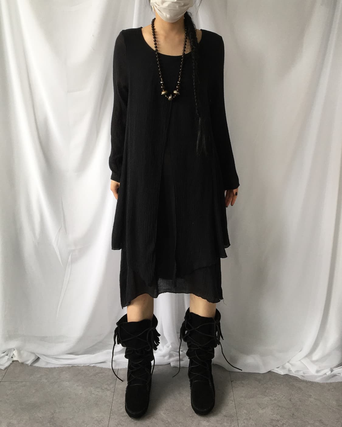 Layered point unbalanced loose fit onepi 상품이미지8