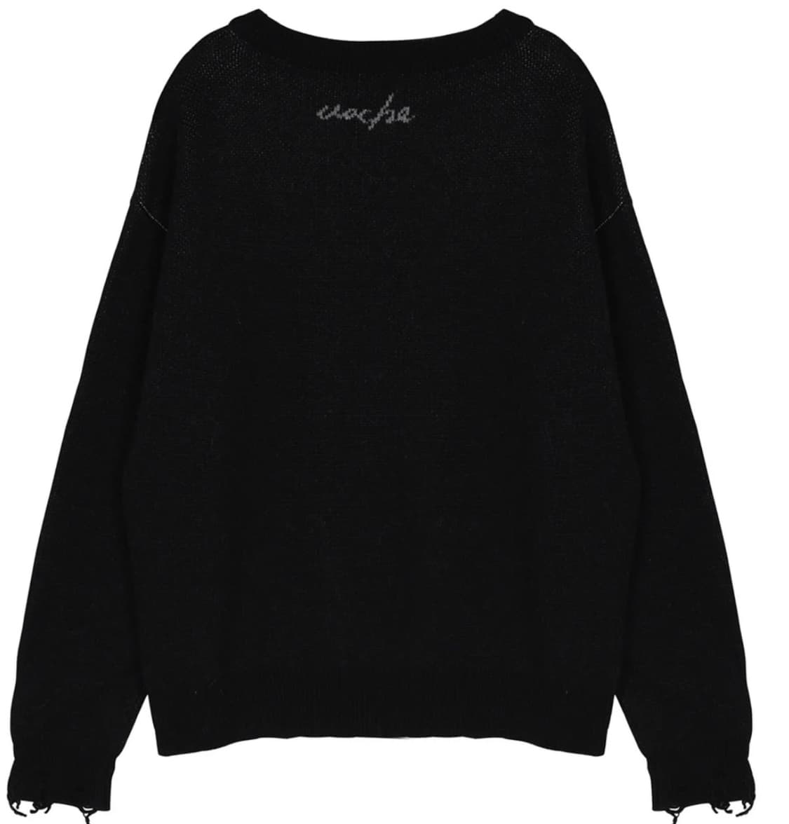 [nache(나체)] 레트로 그런지 니트(black/unisex) 상품이미지2