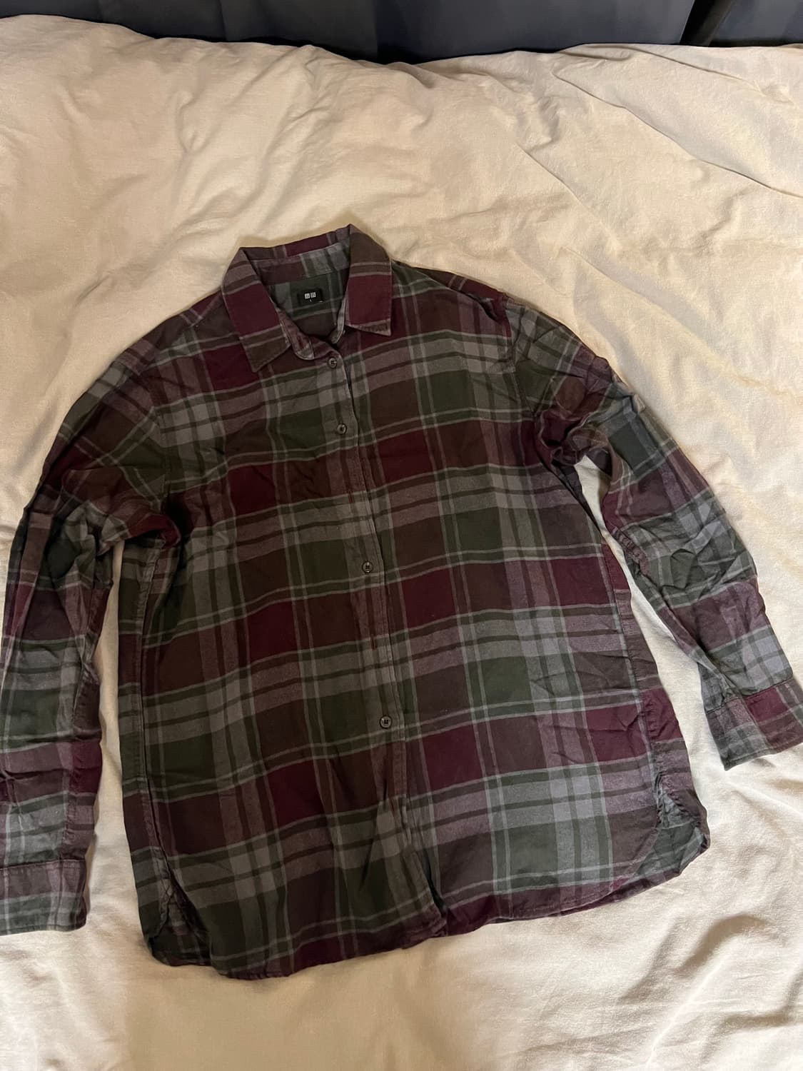 유니클로 플란넬 체크셔츠 남방 L 상품이미지1