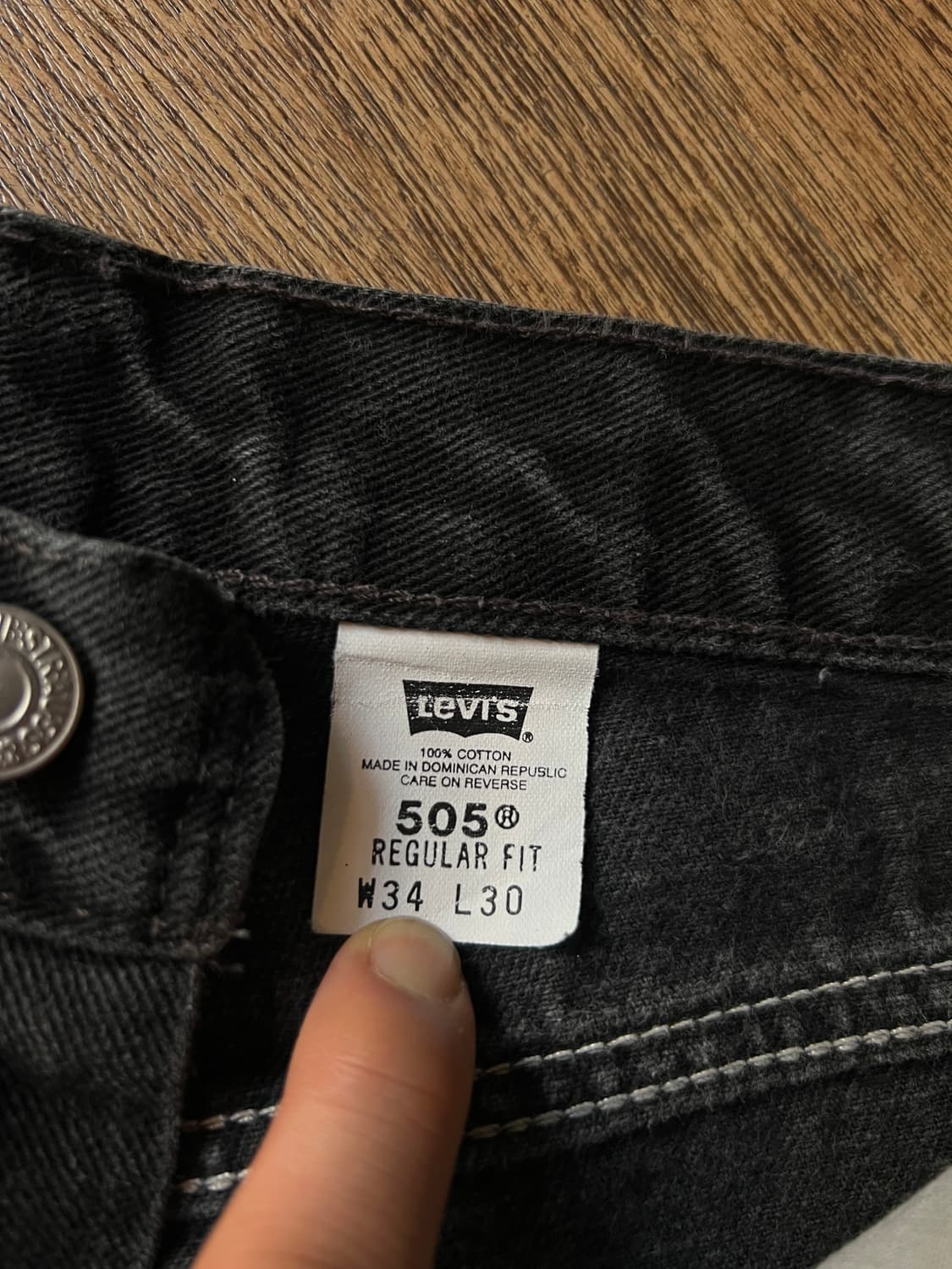 [34]00's 리바이스 USA 505 레귤러 스트레이트 흑청 데님 팬츠 상품이미지6