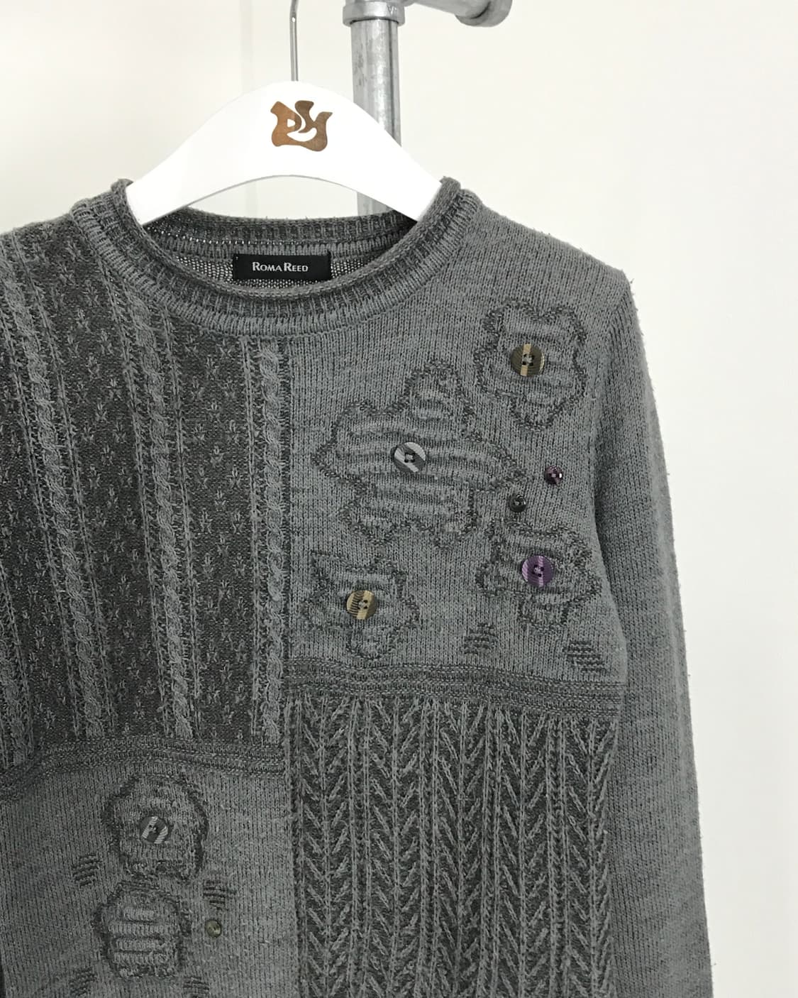 ROMA REED Button Patchwork Sweater 상품이미지5