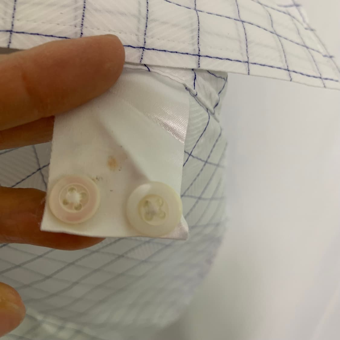 폴스미스 화이트 심플 체크 셔츠 남성 S 남녀공용 오버핏 상품이미지5