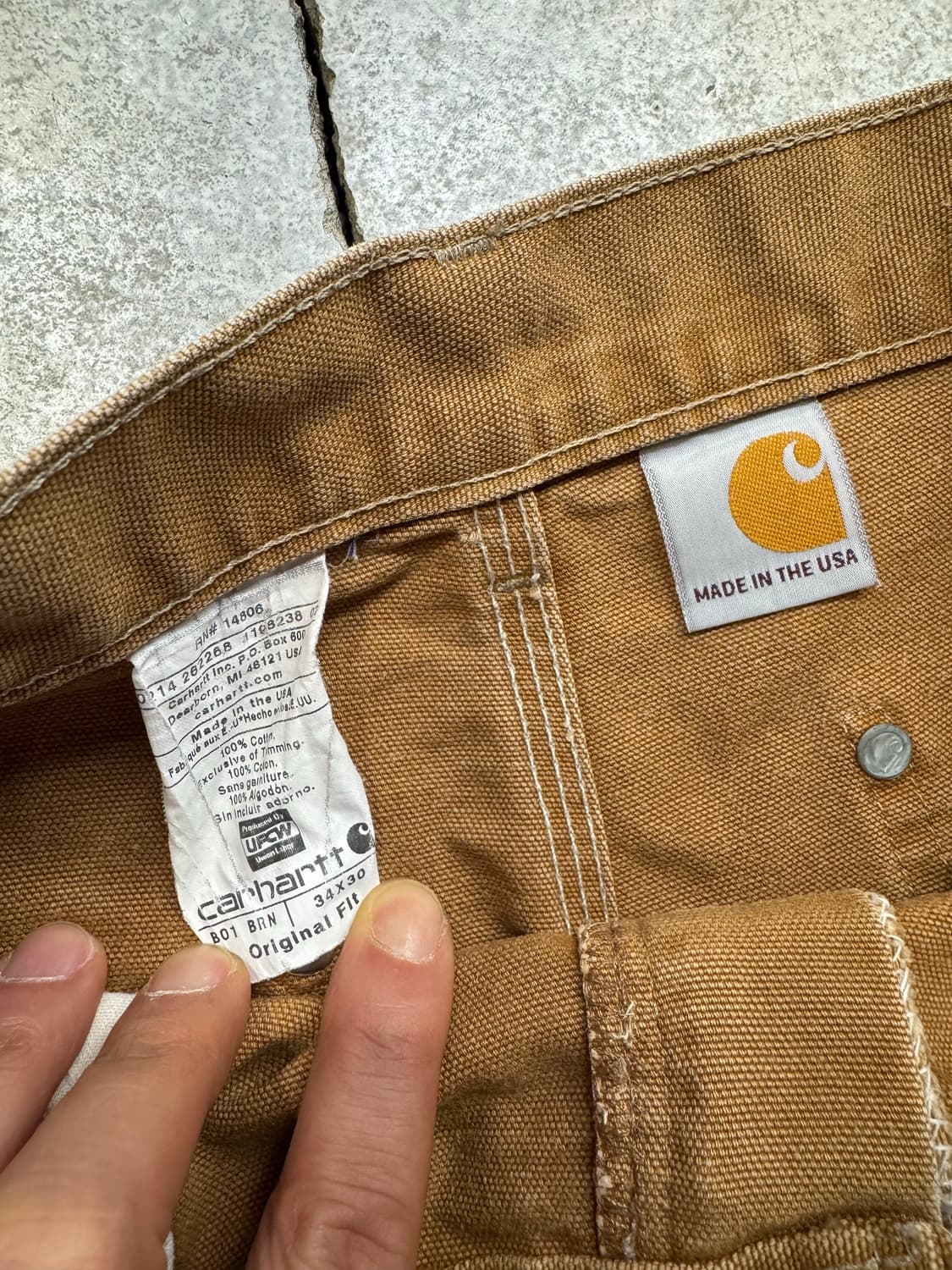 칼하트 B01 BRN 125주년 기념 더블니 워크팬츠 상품이미지5