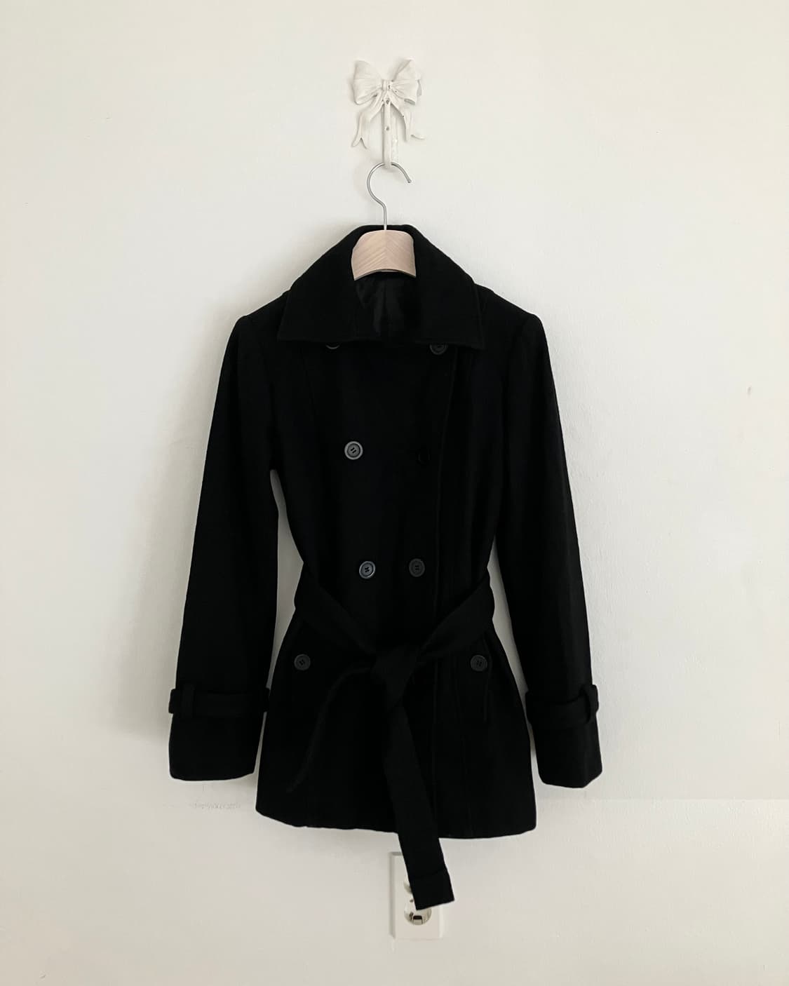 블랙 더블 코트 상품이미지2