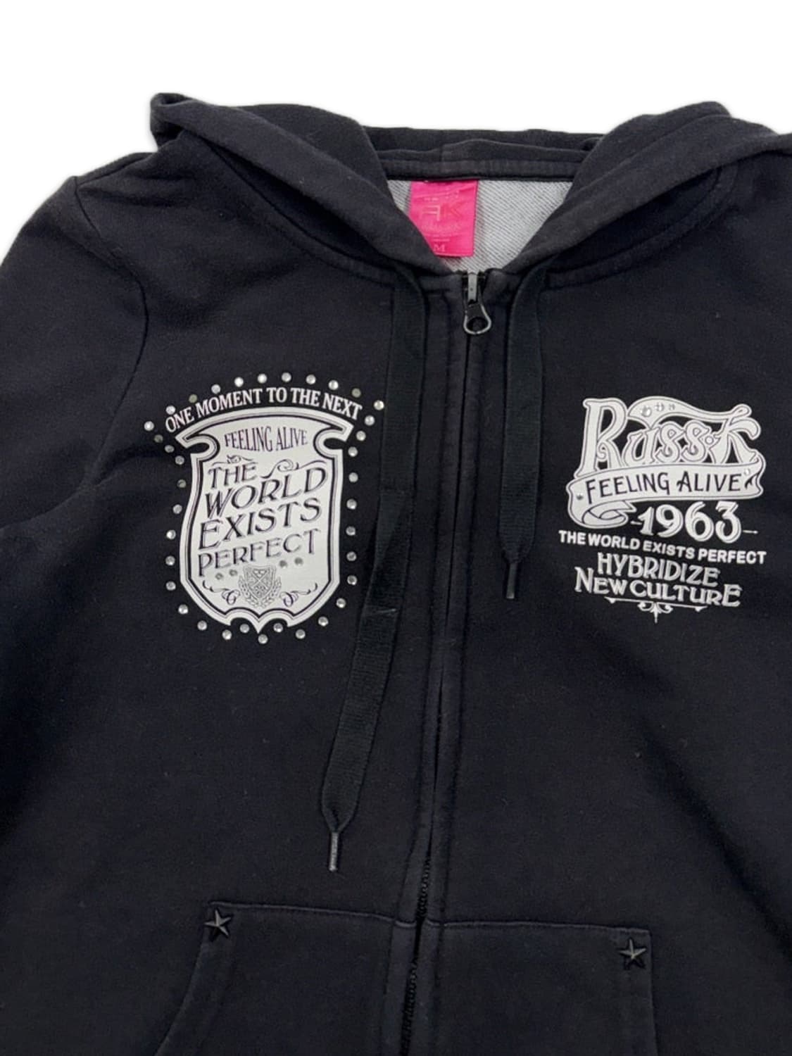 빈티지 Russ.k 블랙 후드 집업 상품이미지3