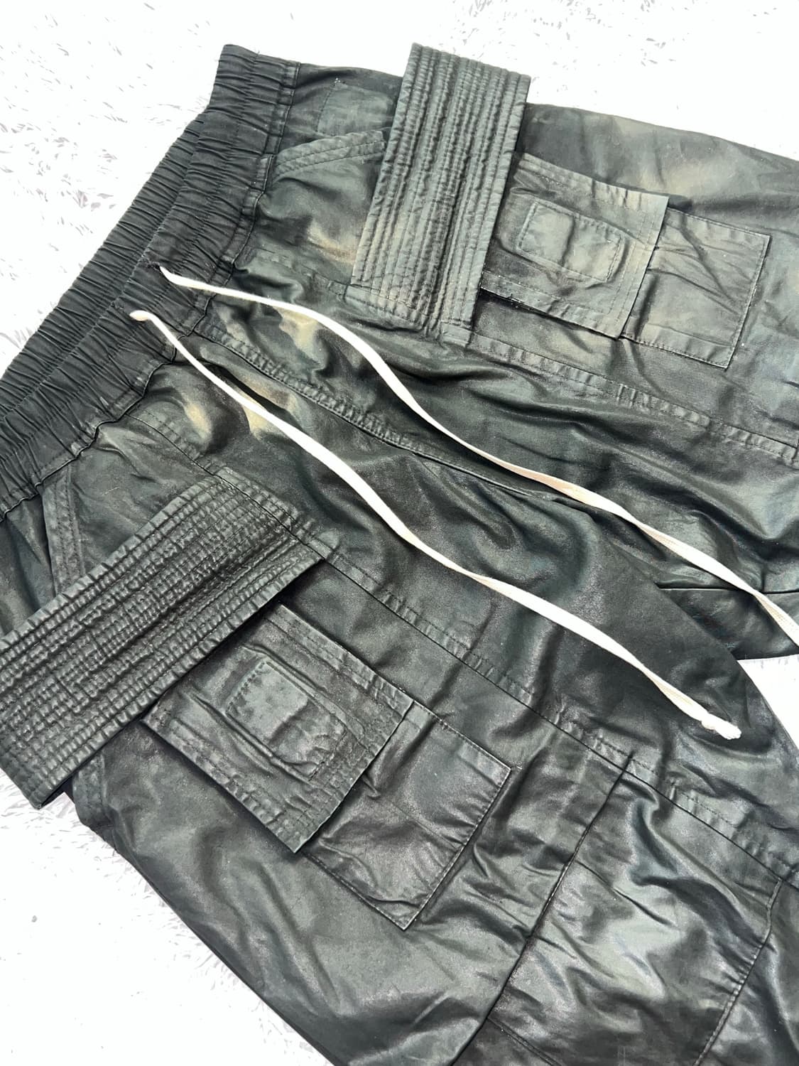 (S)릭오웬스 크리치 카고 태권도 팬츠 코팅 s사이즈 te소재 상품이미지3