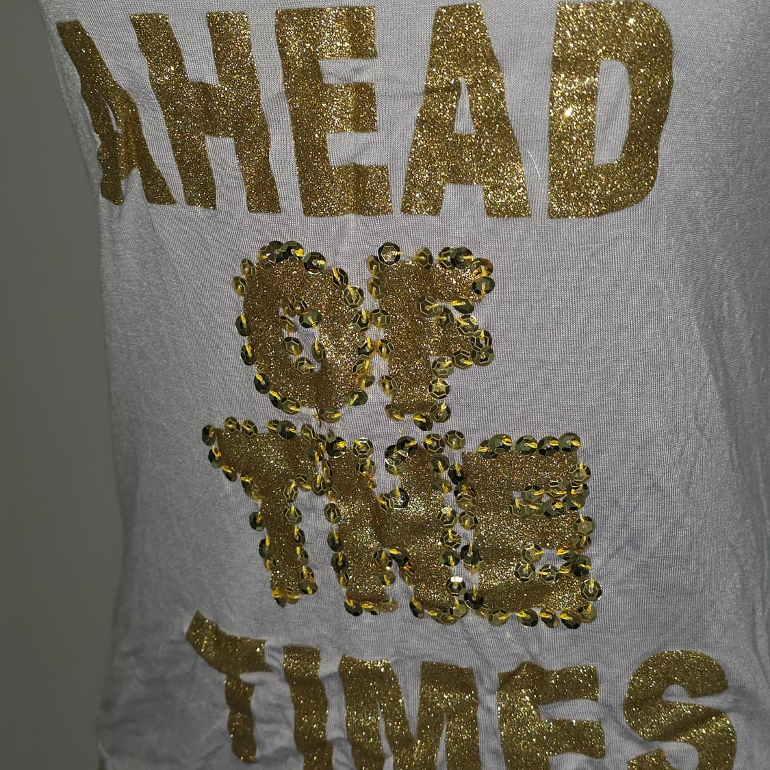 빈티지) y2k 그레이x골드 스팽클 여름 나시 슬리브리스 상품이미지2