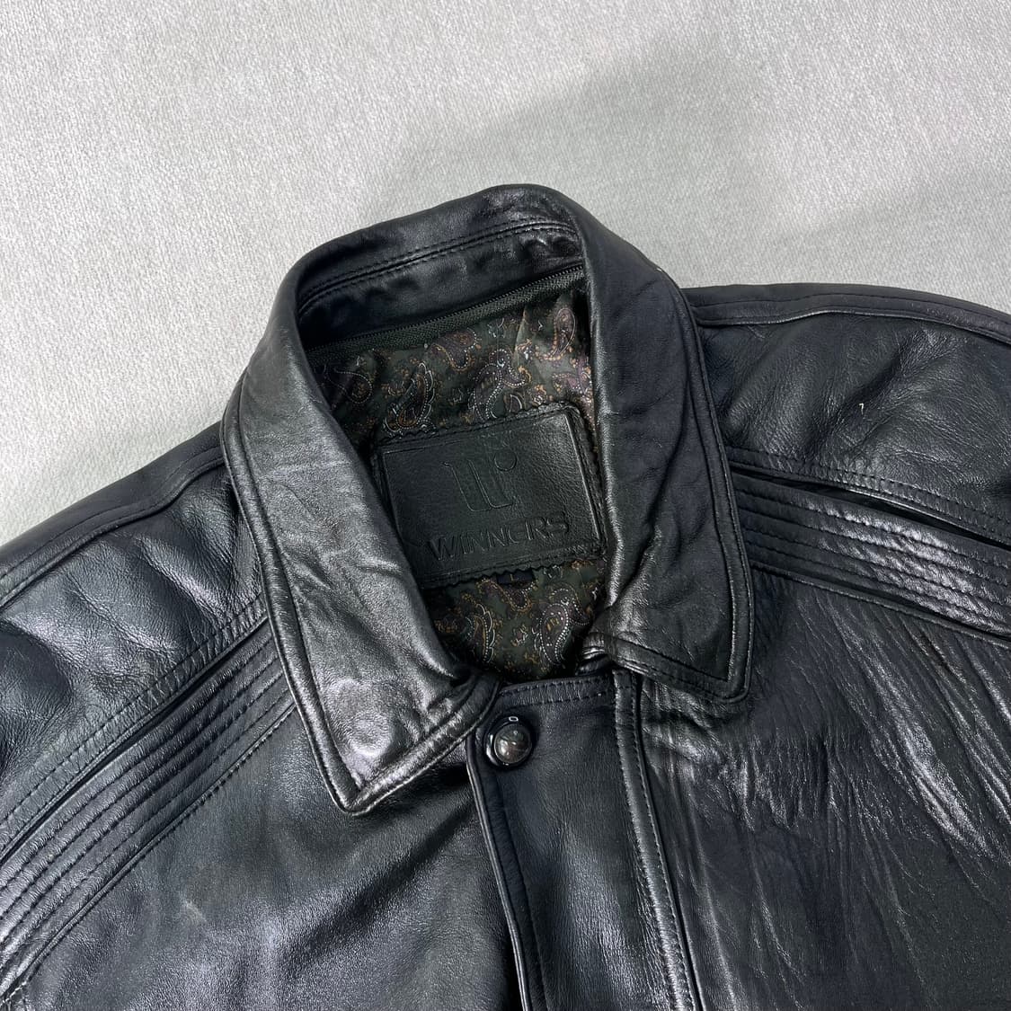 100 아메리칸 빈티지 90s 투웨이 퍼카라 가죽 자켓  상품이미지3