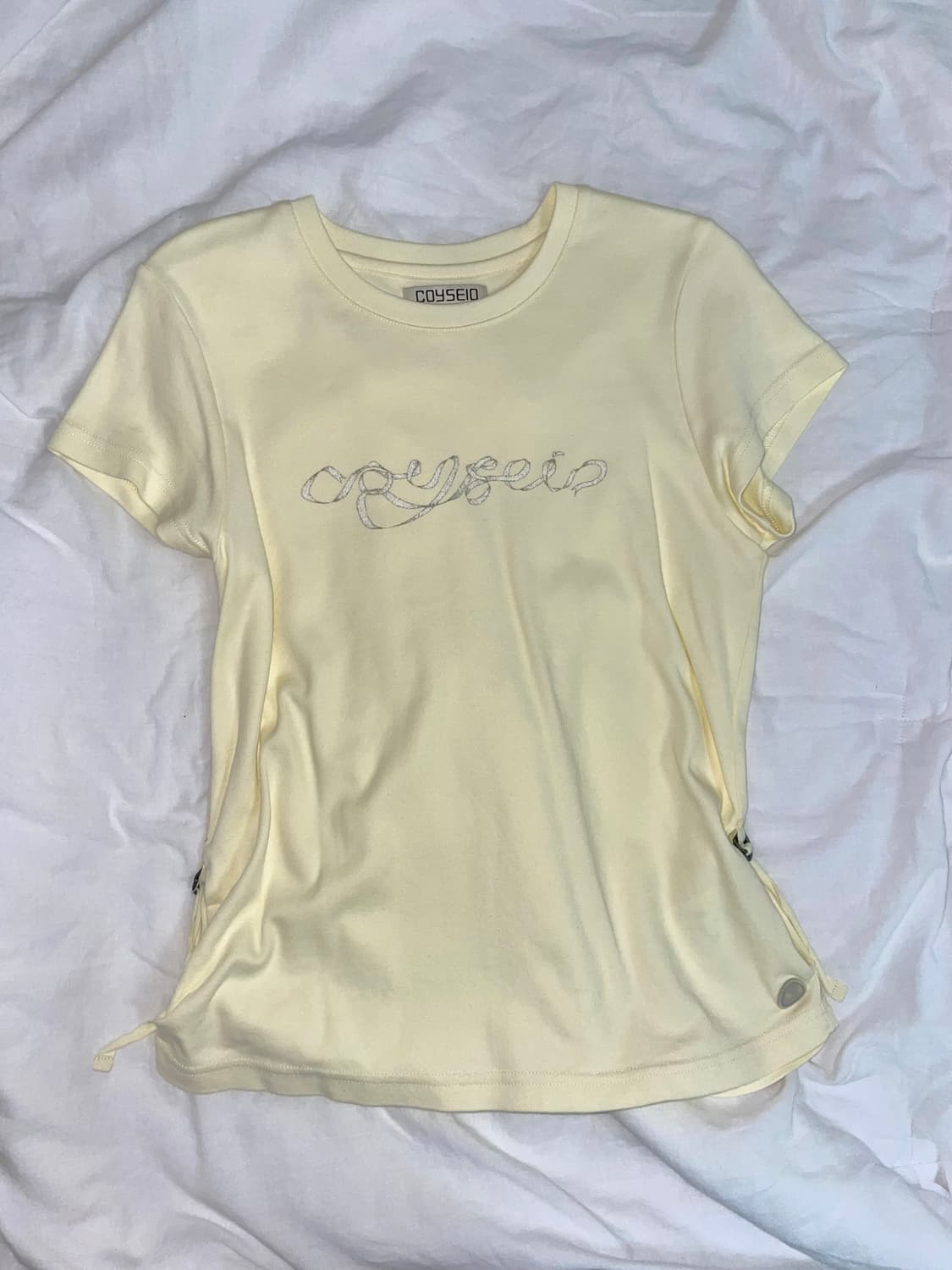 코이세이오 리본 사이드 스트랩 티셔츠반팔 상품이미지1