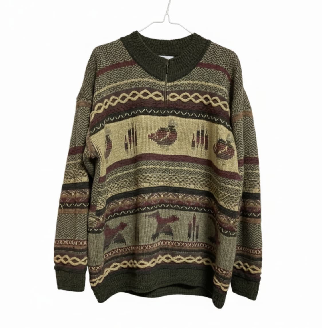 대장급)빈티지 스노위피크 빈티지 울 니트 쑥색snowy peak 상품이미지1