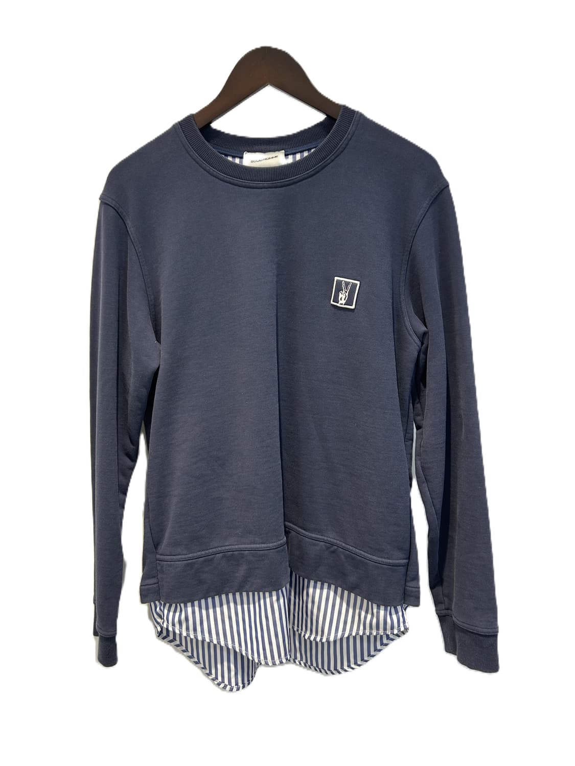 솔리드 옴므 셔츠 레이어드 스웨트셔츠 상품이미지1