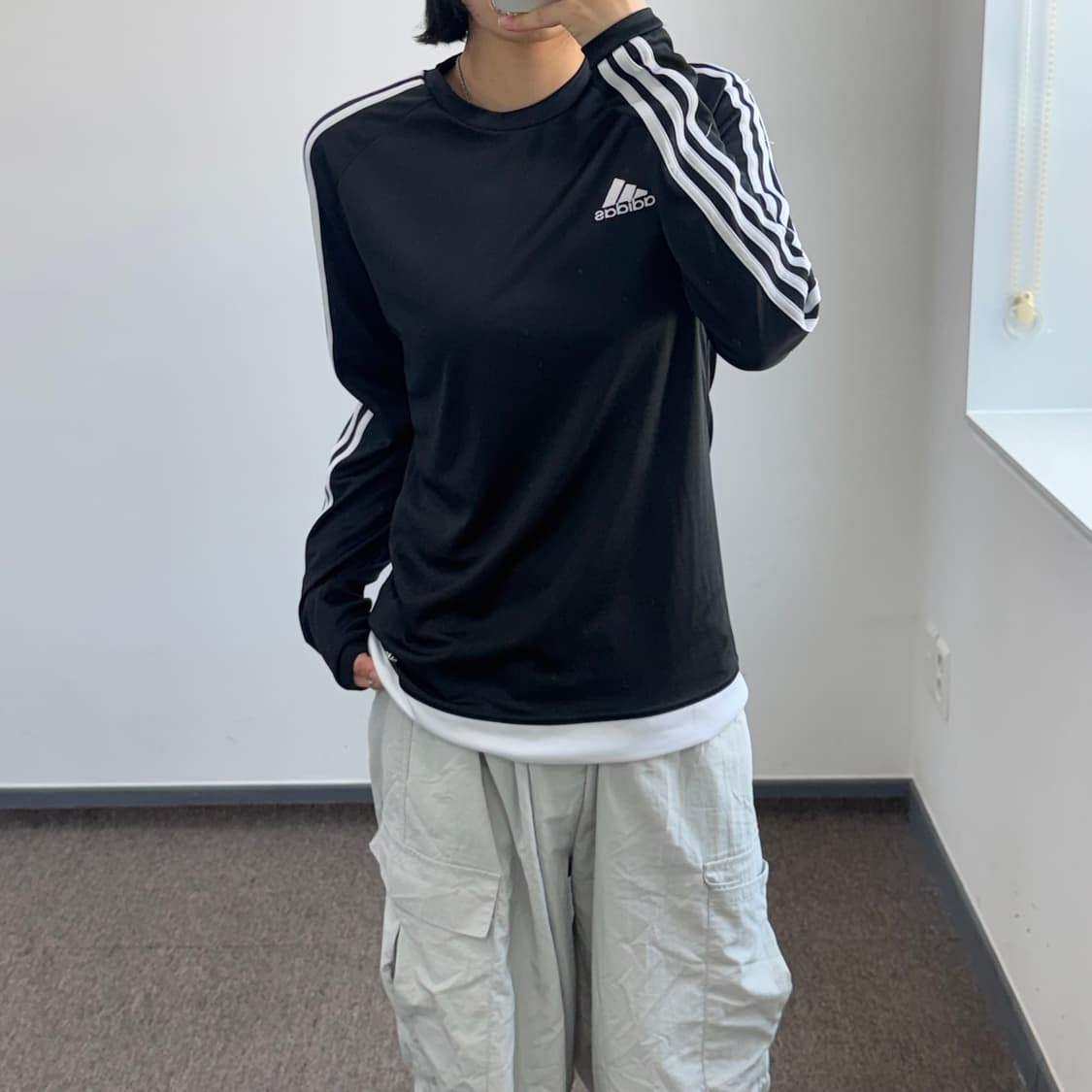 Adidas 아디다스 삼각로고 트랙탑 블랙 롱슬리브 상품이미지1