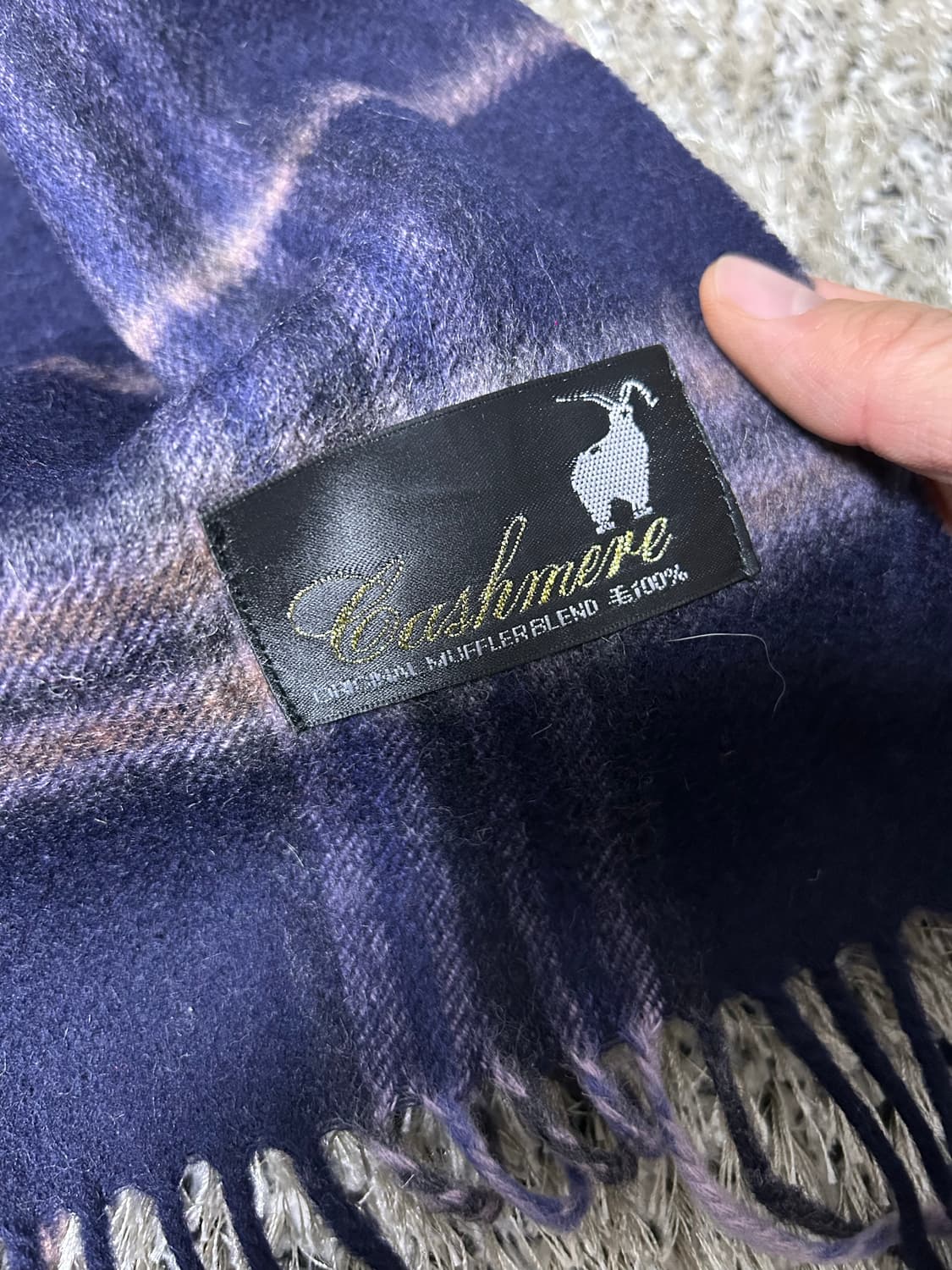 캐시미어 체크 목도리 상품이미지2