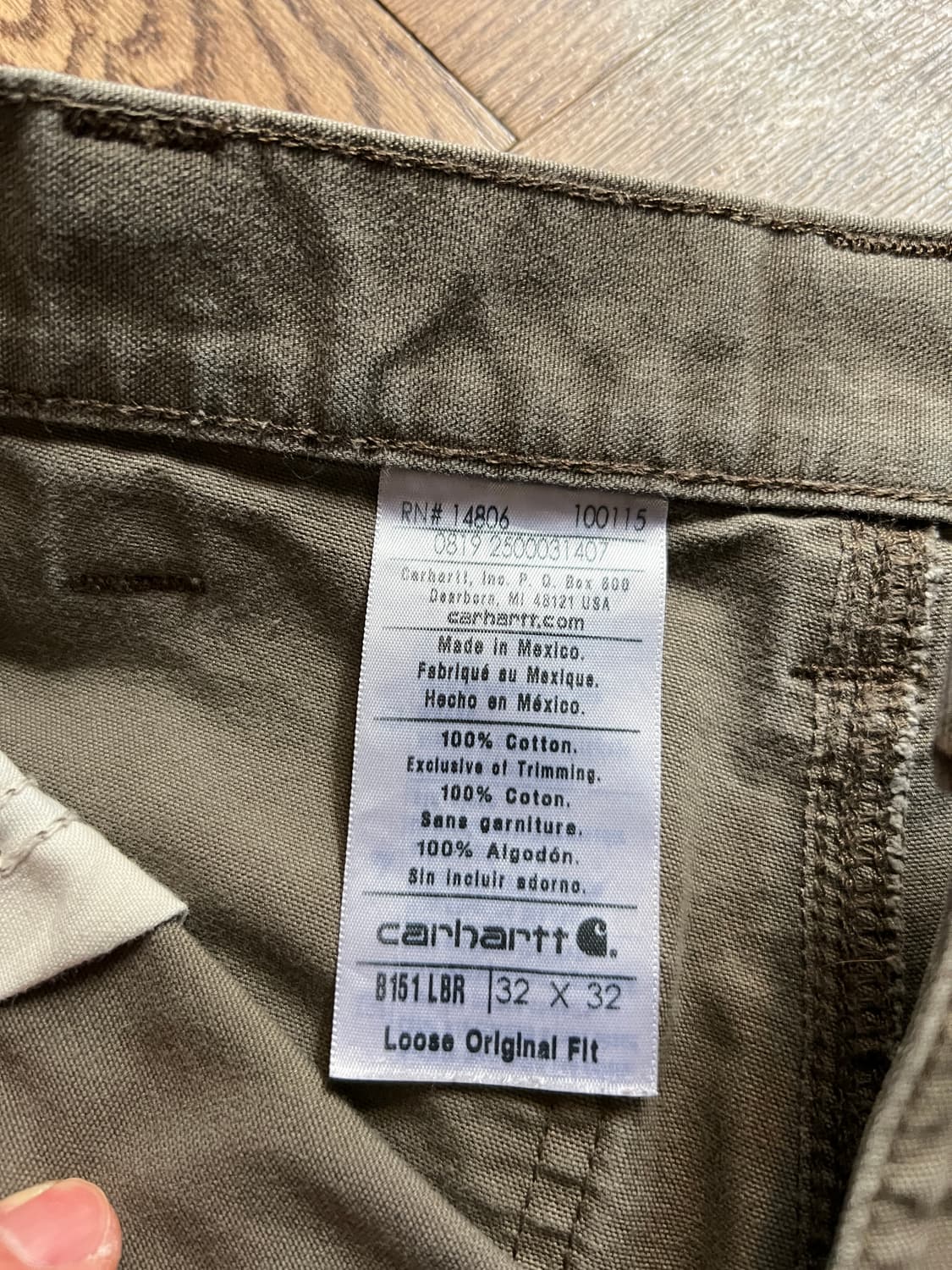 [32]칼하트 USA 더티워싱 라이트브라운 싱글니 카펜터 워크 팬츠 상품이미지9
