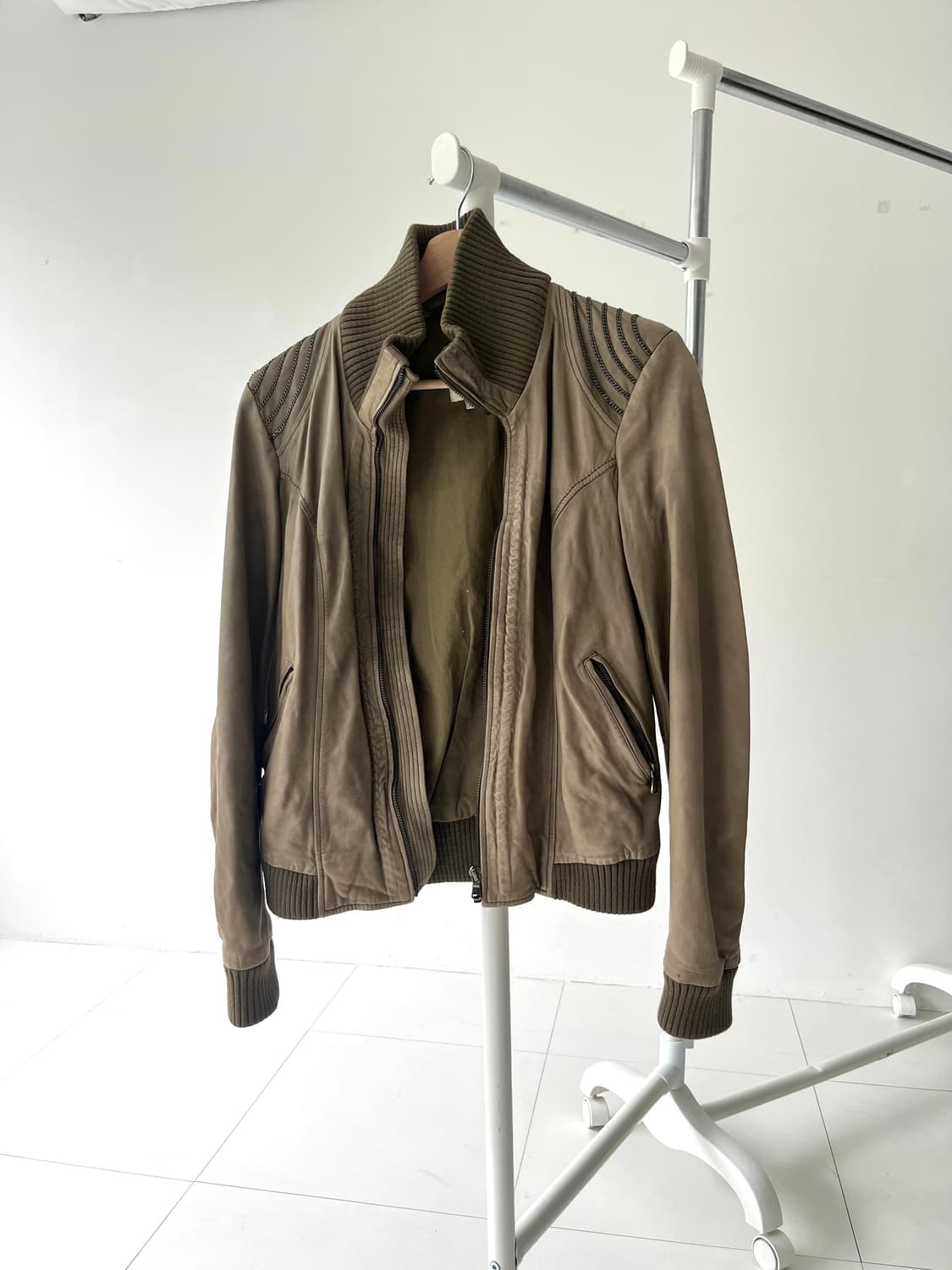 Diesel Ash khaki leather jacket 상품이미지3