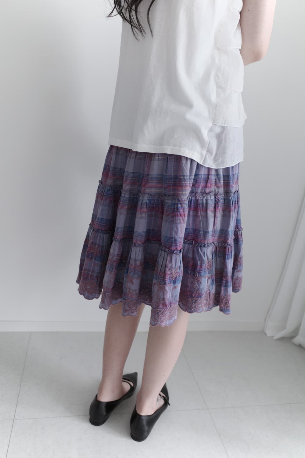 check shirring skirt 상품이미지8