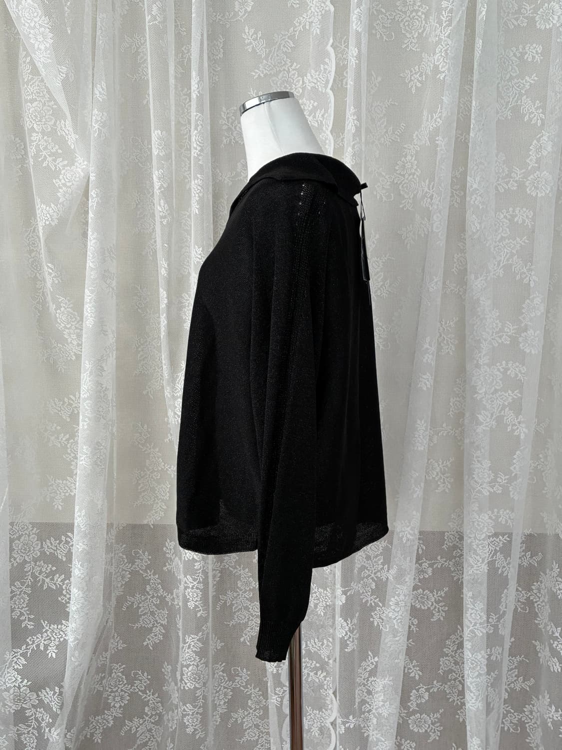 55) 새상품 칼라거펠트 글리터 여름 니트 블랙 상품이미지2