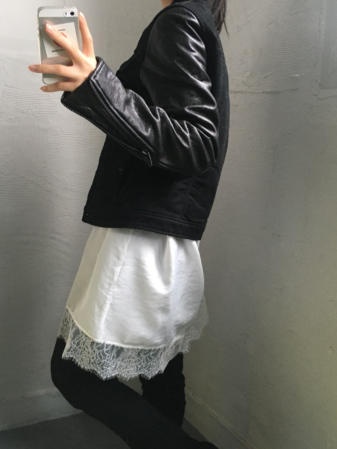 Alexander Wang 알렉산더왕 블랙 레더 슬리브 자켓 상품이미지3