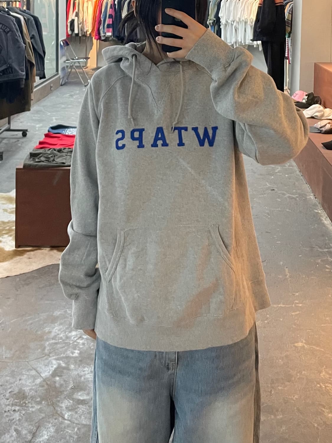 WTAPS 로고 그레이 후드티 H2367 상품이미지1