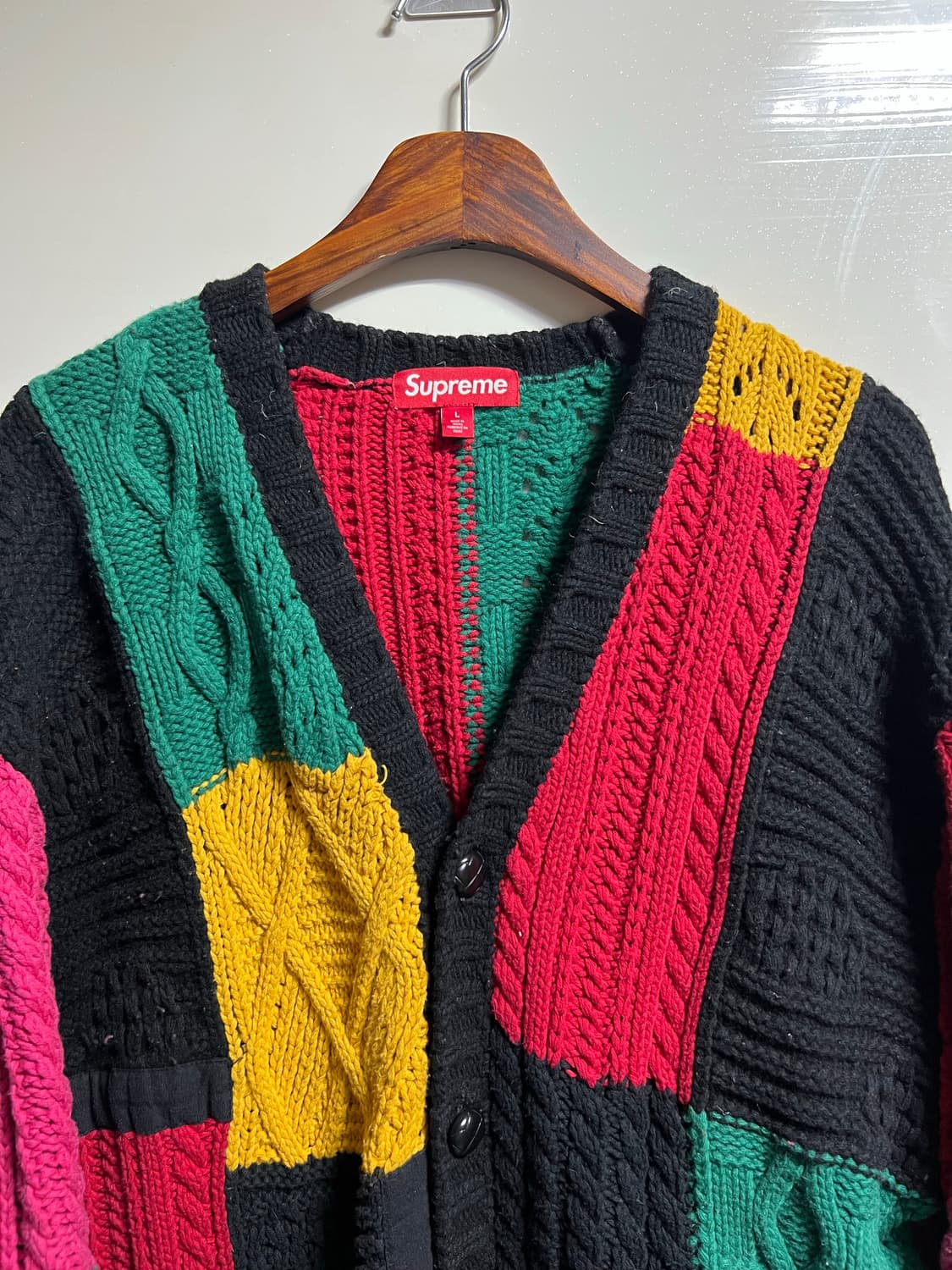 23F/W 슈프림 패치워크 멀티컬러 케이블 가디건 상품이미지2