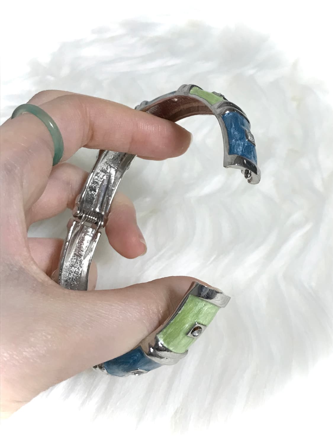 빈티지 페어리 오리엔탈 민트 그린 뱅글 팔찌 상품이미지3