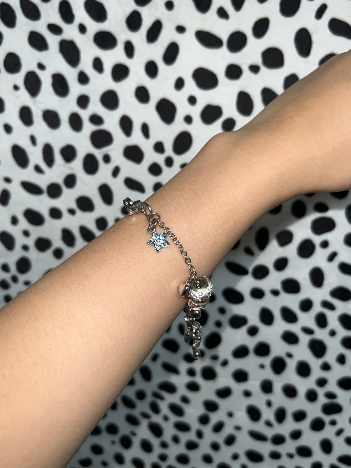 갸루 펑크 y2k 빈티지 체인 볼드 큐빅 챰 팔찌 상품이미지4